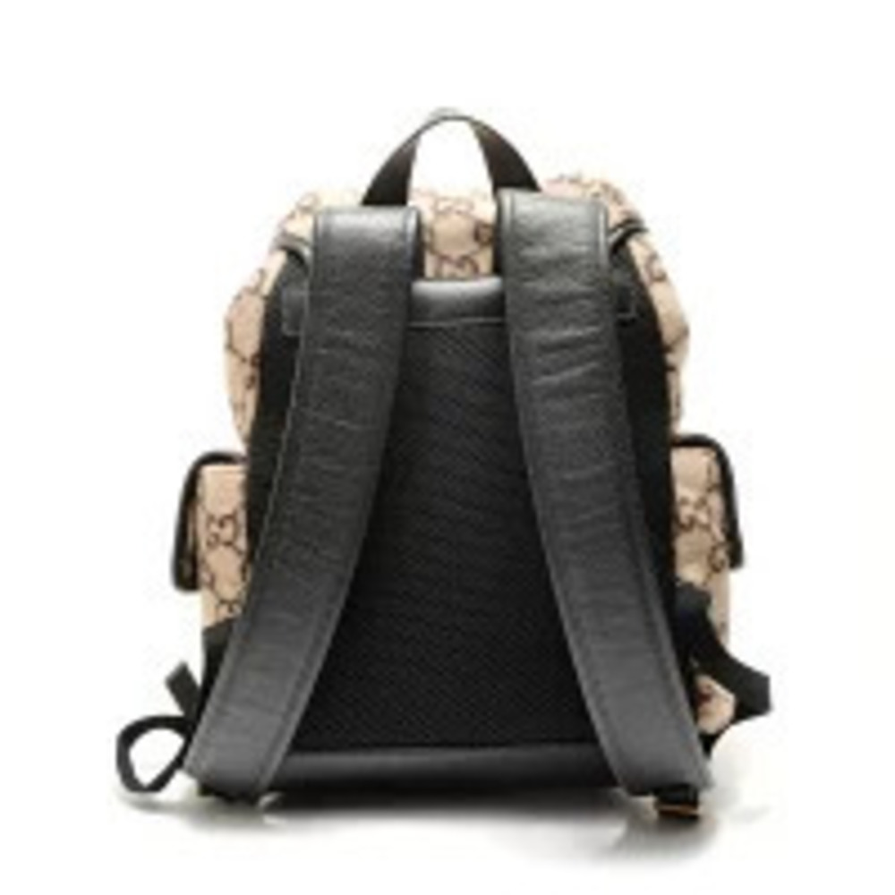 Gucci GG Wool Leather Backpack Daypack Beige Cream